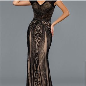 Nude and black evening dress, worn once